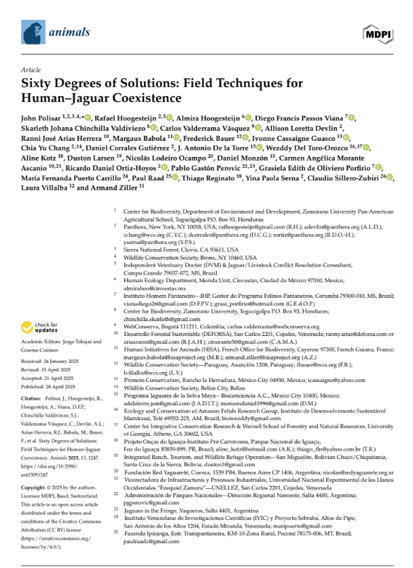 Sixty Degrees of Solutions: Field Techniques for Human–Jaguar Coexistence